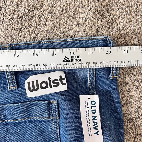 NWT OLD NAVY Women's 18 Blue High-Waisted Button Fly Jean Trouser Denim Shorts - Picture 8 of 10